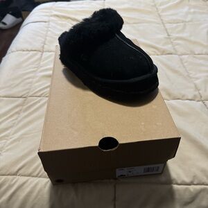 UGG Black Fur-Lined Slip-Ons